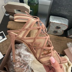 Gianvito Rossi Beige Strappy Heels